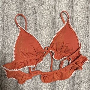 Women's Rust Bralette with Ruffle Trim